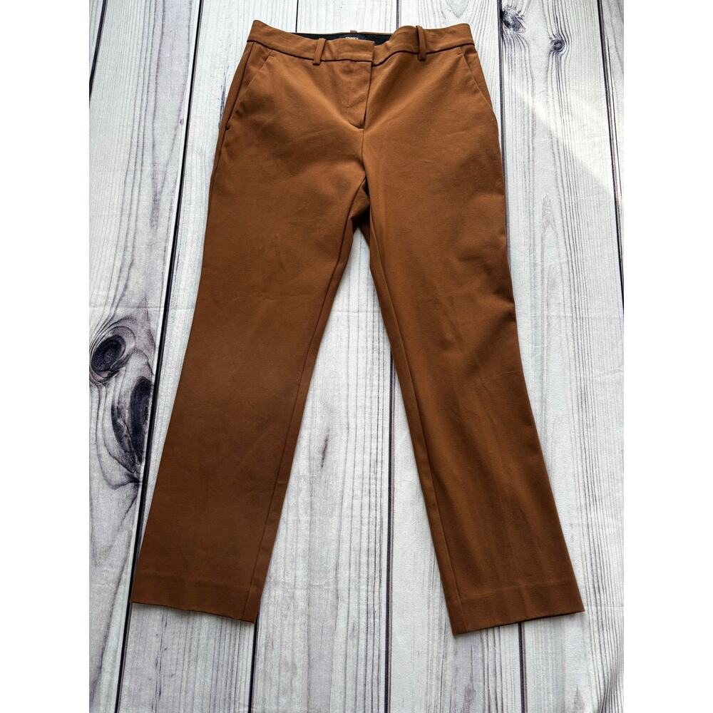 Theory Size 2 Terracotta Brown Dress Pants Work Preppy Slim Straight Leg
